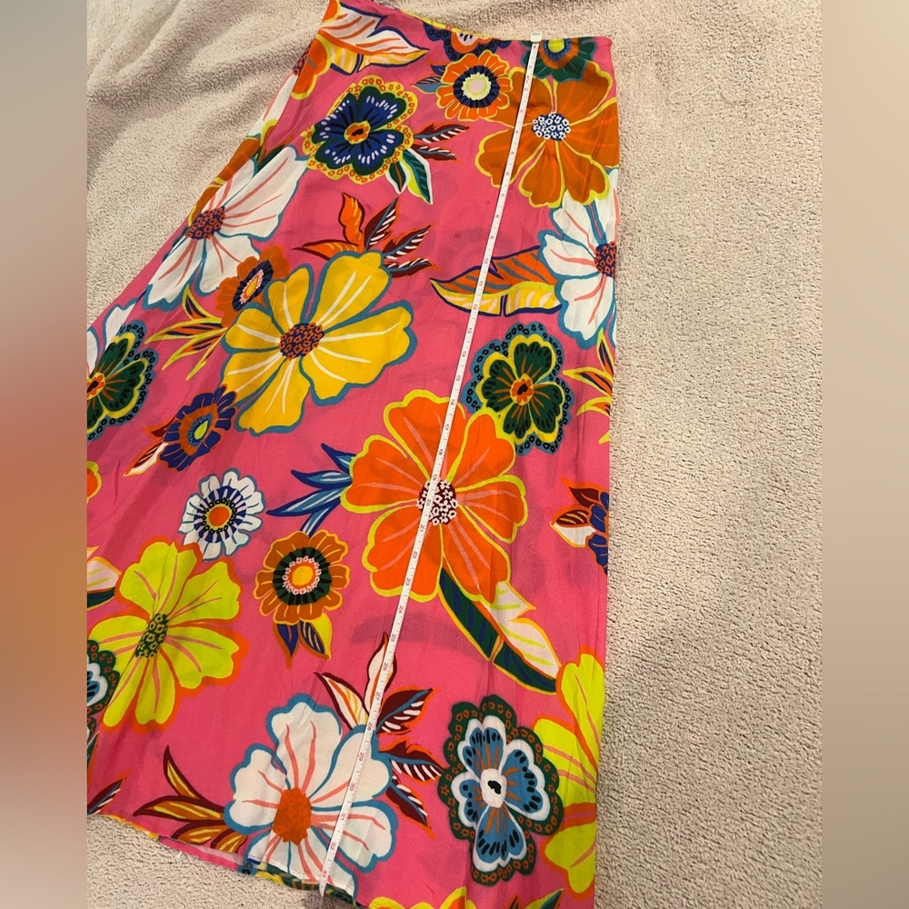 Farm Rio Satin Slip Resort Printed Midi Skirt, NWT - Picture 6 of 9